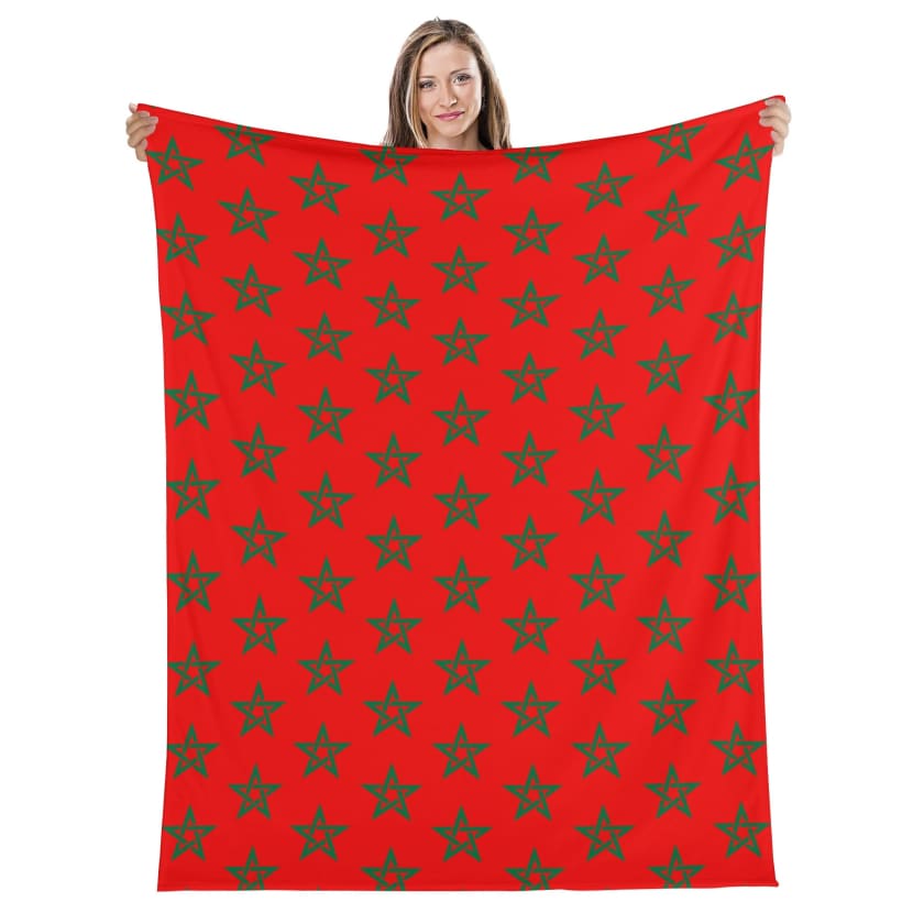 Drapeau Maroc Longue couverture verticale en flanelle