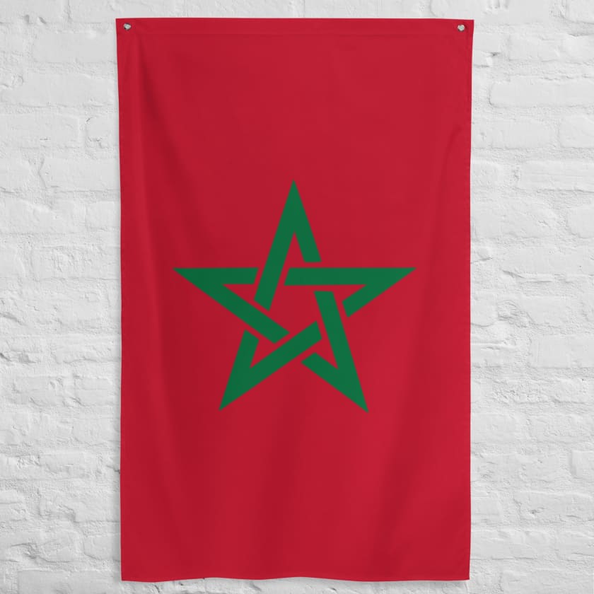 Drapeau rouge étoile verte