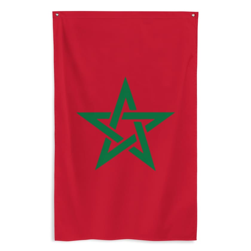 Drapeau rouge étoile verte