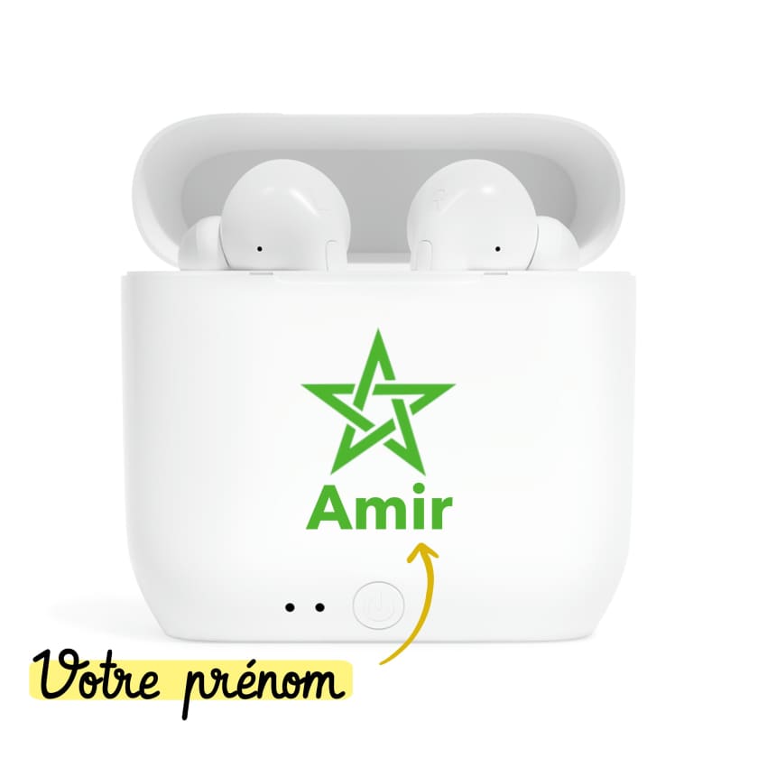 Ecouteurs sans fil Essos personnalisés Étoile drapeau Maroc