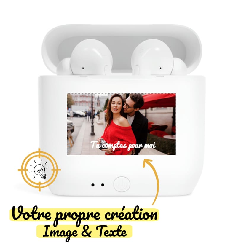 Ecouteurs sans fil personnalisés avec votre propre création