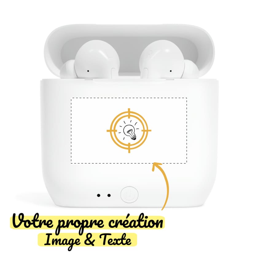 Ecouteurs sans fil personnalisés avec votre propre création