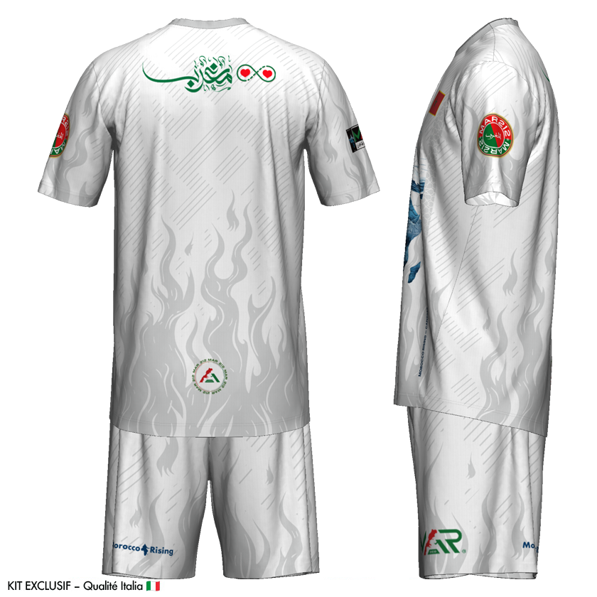 Ensemble Maillot + Short Morocco Rising CAN 2025 – Kit Exclusif Qualité Italia