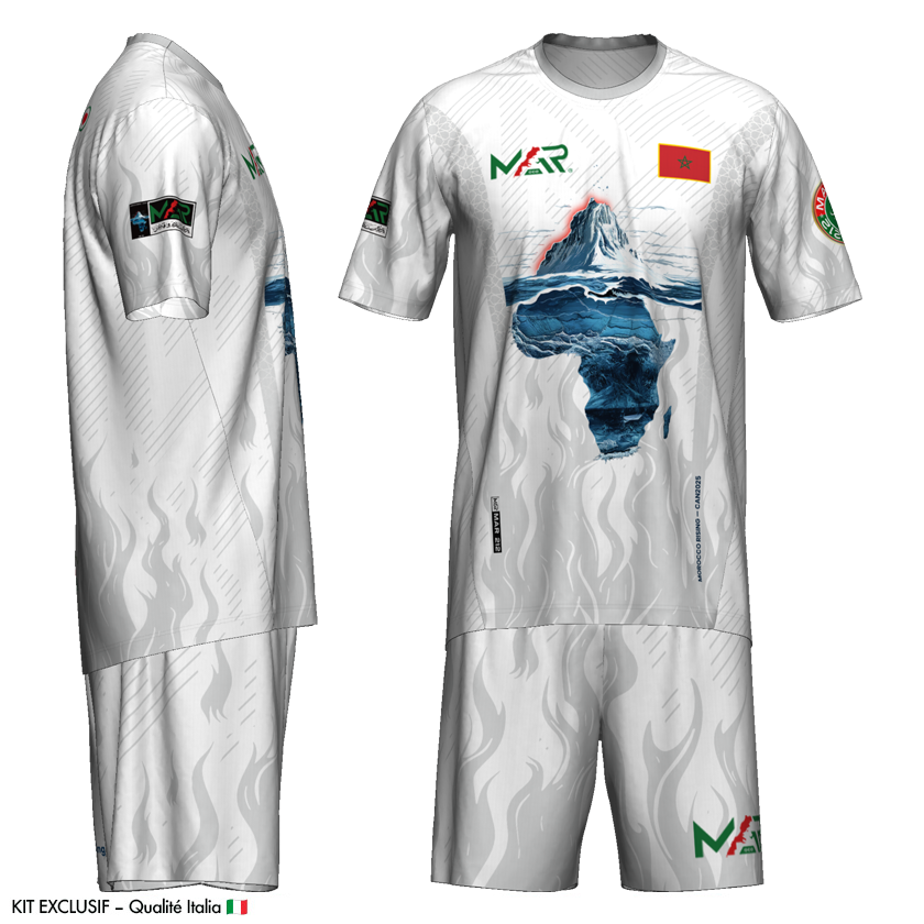 Ensemble Maillot + Short Morocco Rising CAN 2025 – Kit Exclusif Qualité Italia