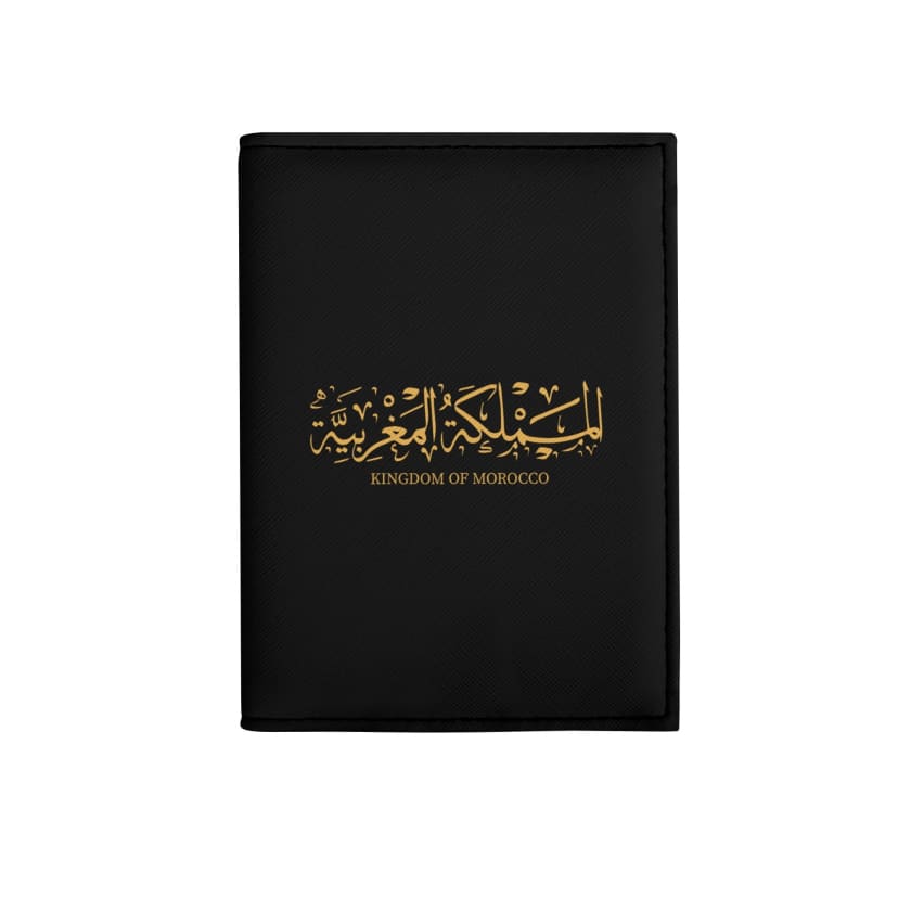 Etui passeport noir Kingdom of Morocco