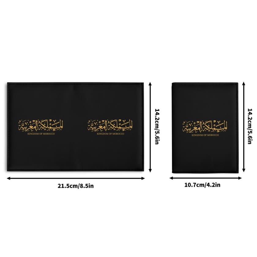 Etui passeport noir Kingdom of Morocco