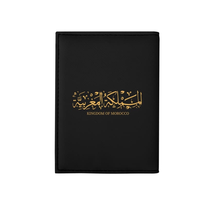 Etui passeport noir Kingdom of Morocco