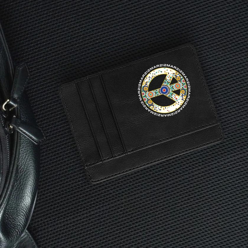 Étui pour carte bancaire peace and love Zellige