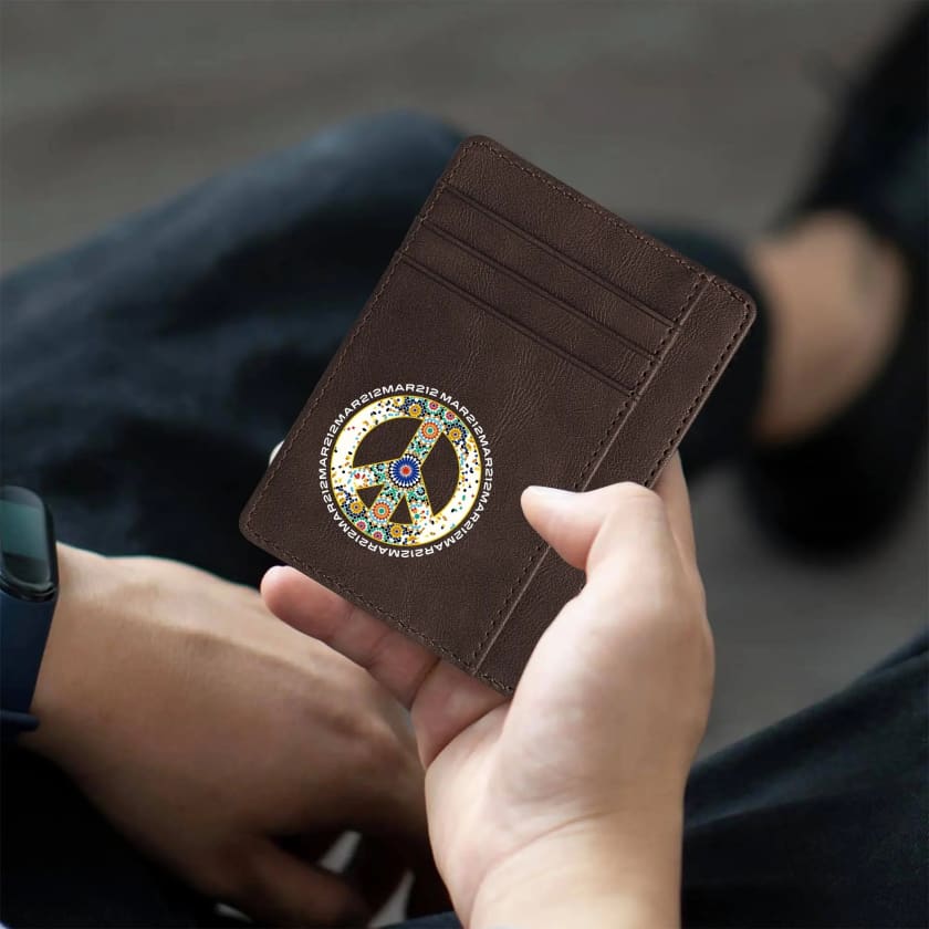 Étui pour carte bancaire peace and love Zellige