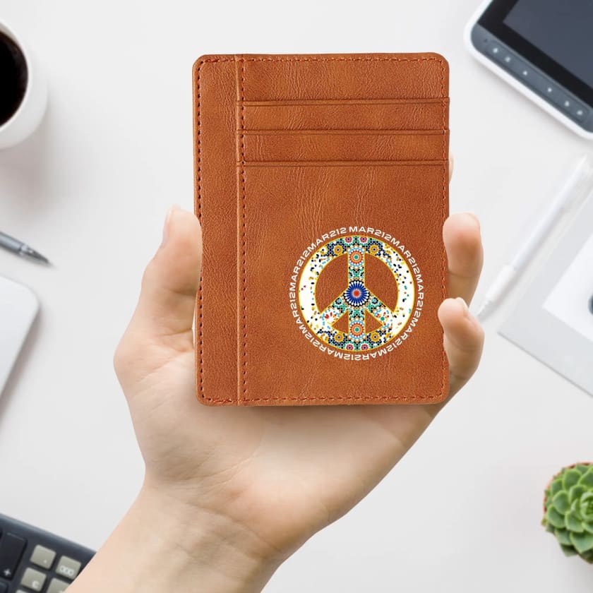 Étui pour carte bancaire peace and love Zellige