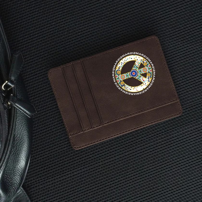 Étui pour carte bancaire peace and love Zellige