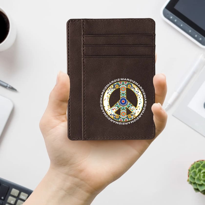 Étui pour carte bancaire peace and love Zellige