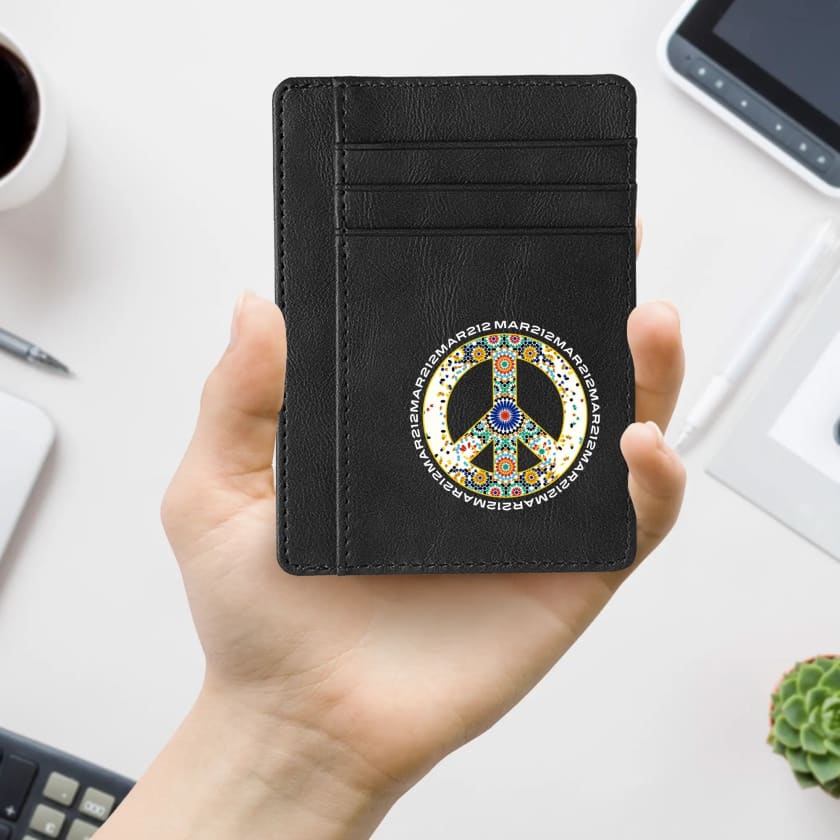 Étui pour carte bancaire peace and love Zellige