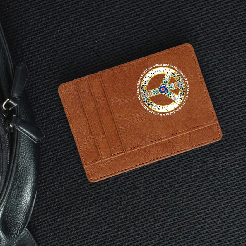 Étui pour carte bancaire peace and love Zellige