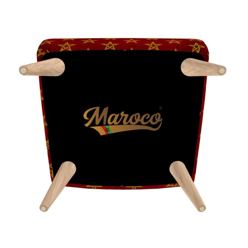 Fauteuil Design Drapeau Maroc en velours doux