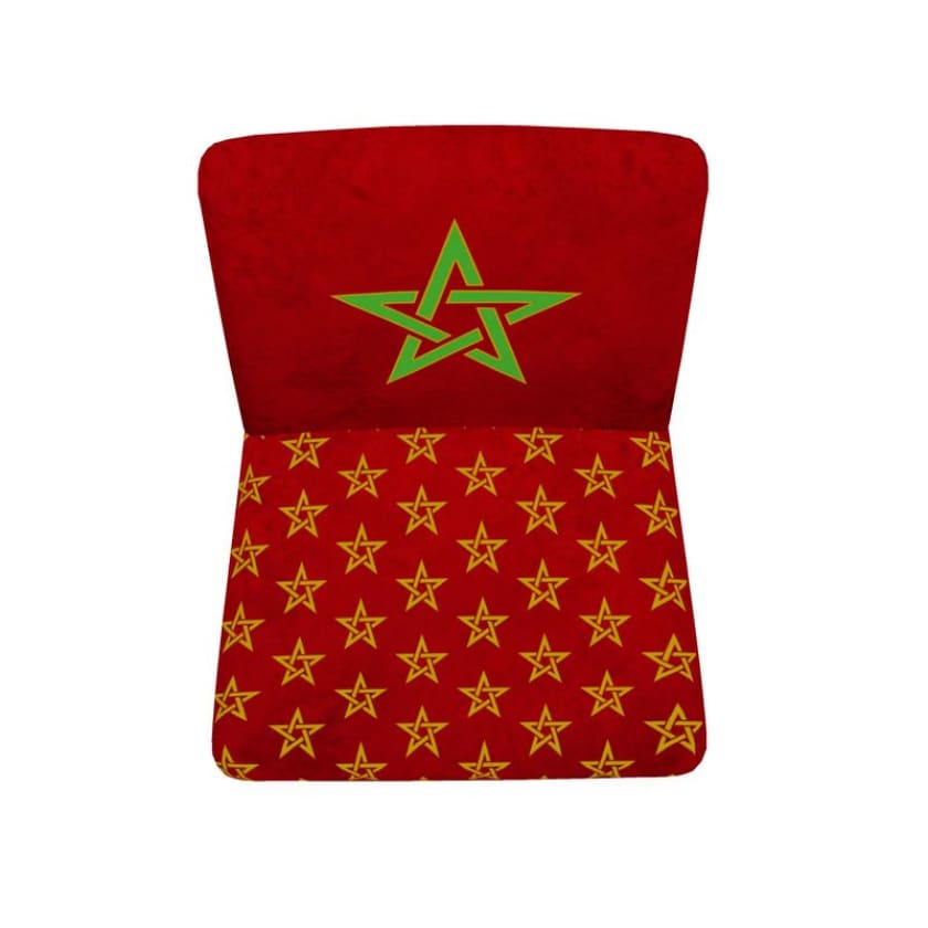 Fauteuil Design Drapeau Maroc en velours doux