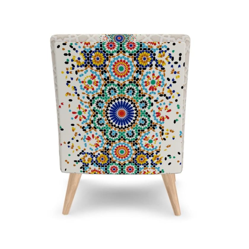 Fauteuil luxueux motifs Zellige Marocain pièce unique