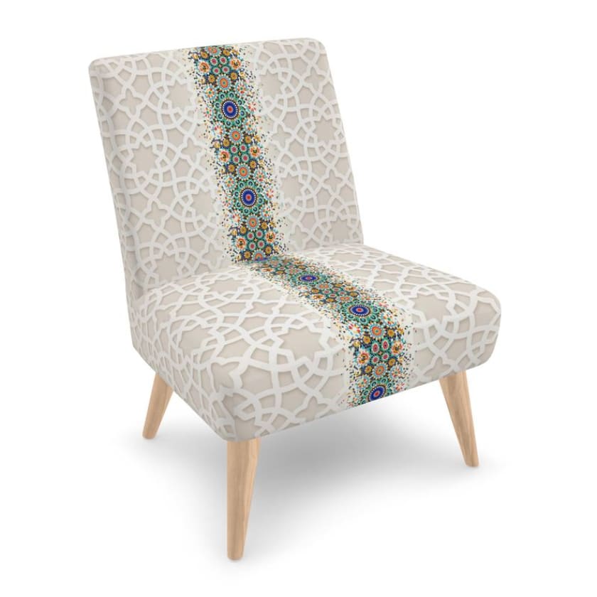 Fauteuil luxueux motifs Zellige Marocain pièce unique