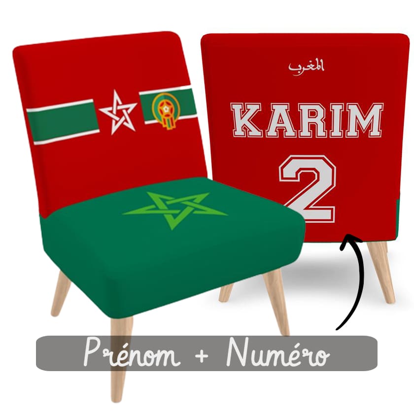 Fauteuil maillot de foot Maroc en velours doux