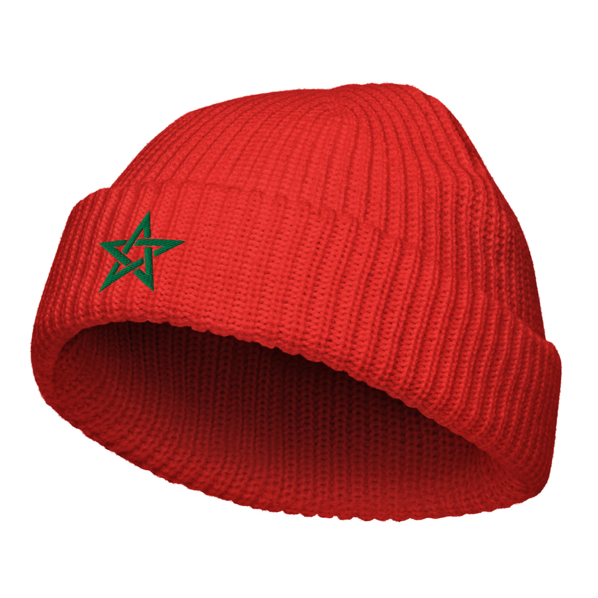 Bonnet Maroc rouge style pêcheur brodé