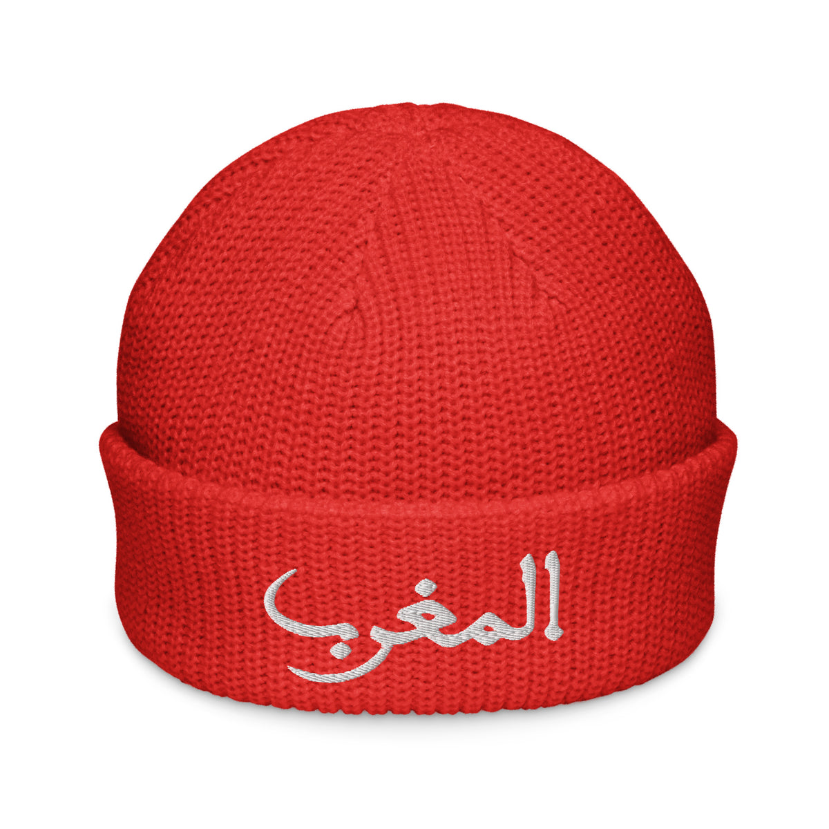 Bonnet Almaghrib style pêcheur rouge brodé