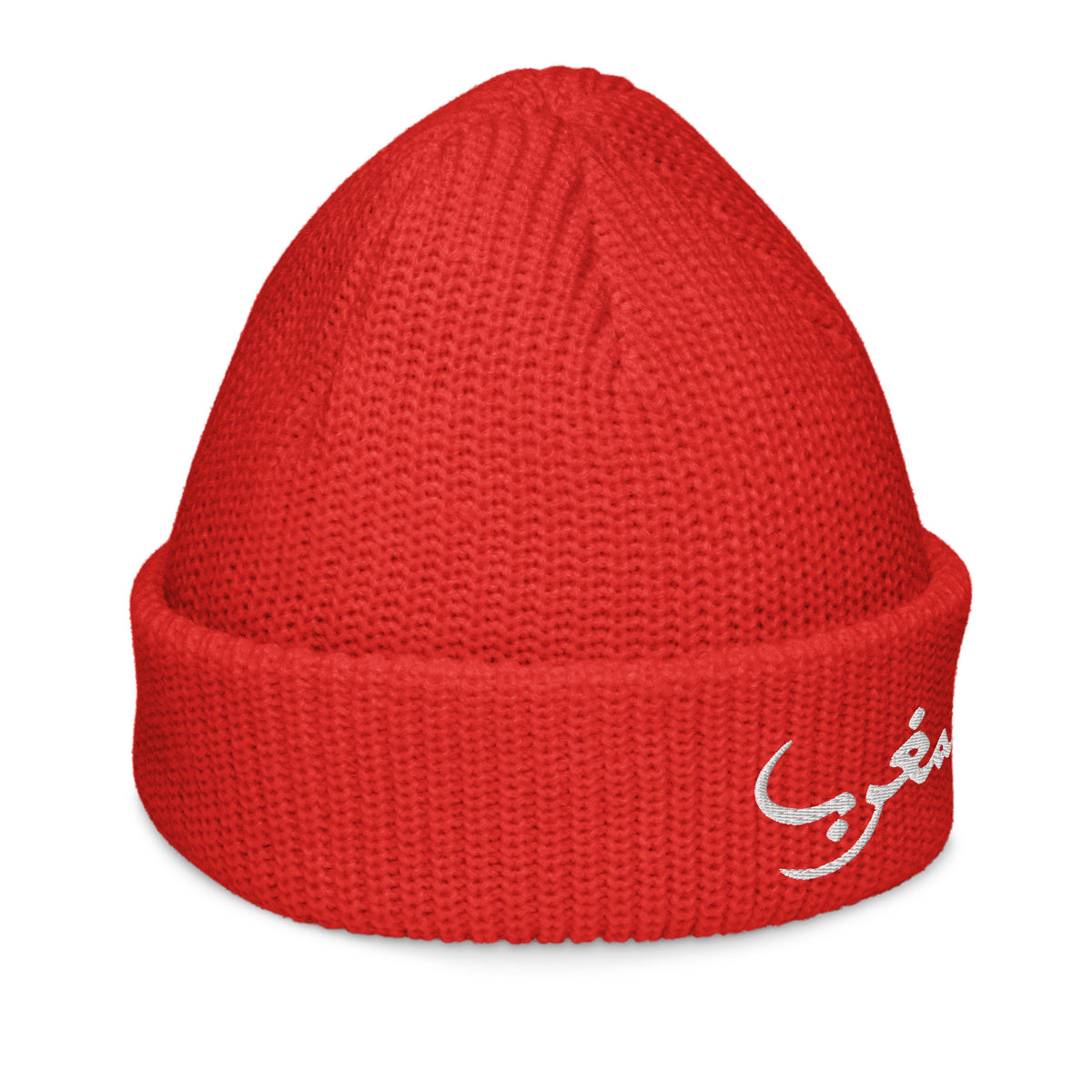 Bonnet Almaghrib style pêcheur rouge brodé