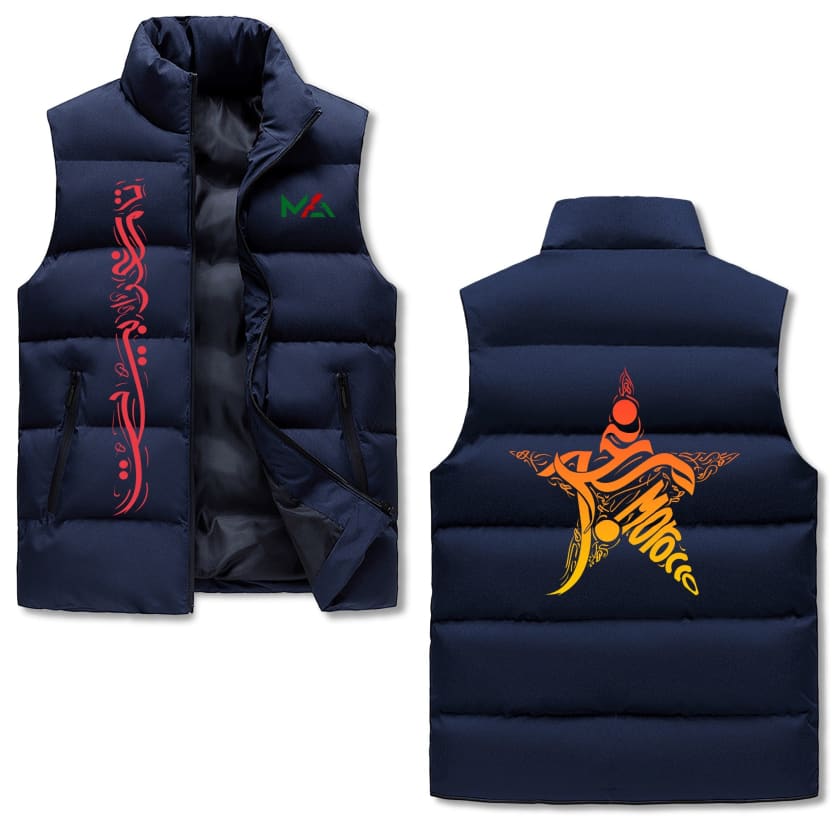 Gilet à capuche MA sans manche matelassé Design Tamaghrabit