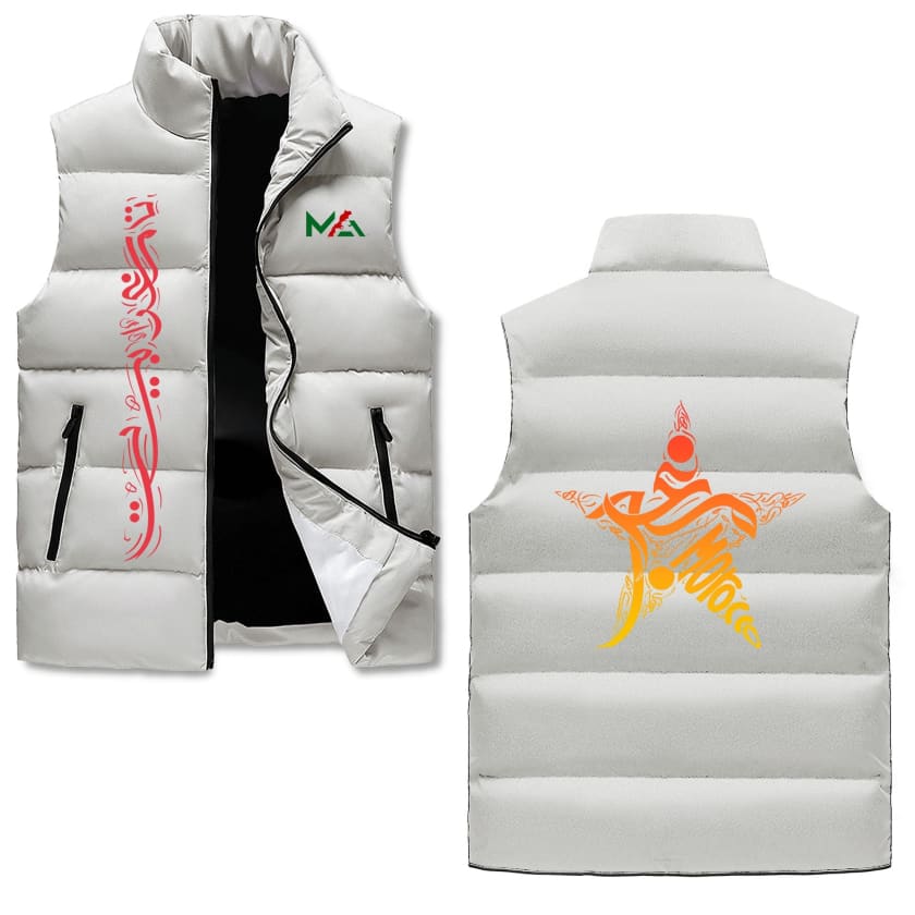 Gilet à capuche MA sans manche matelassé Design Tamaghrabit
