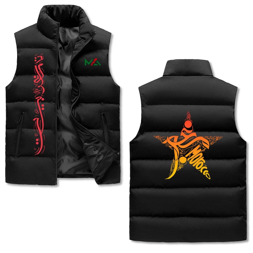 Gilet à capuche MA sans manche matelassé Design Tamaghrabit