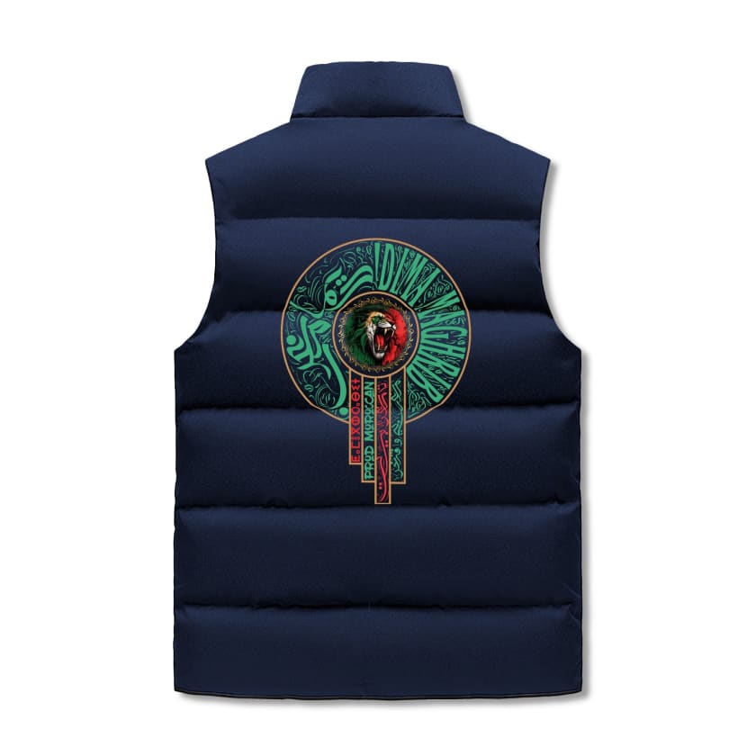 Gilet à capuche MAR sans manche matelassé Design Marocain