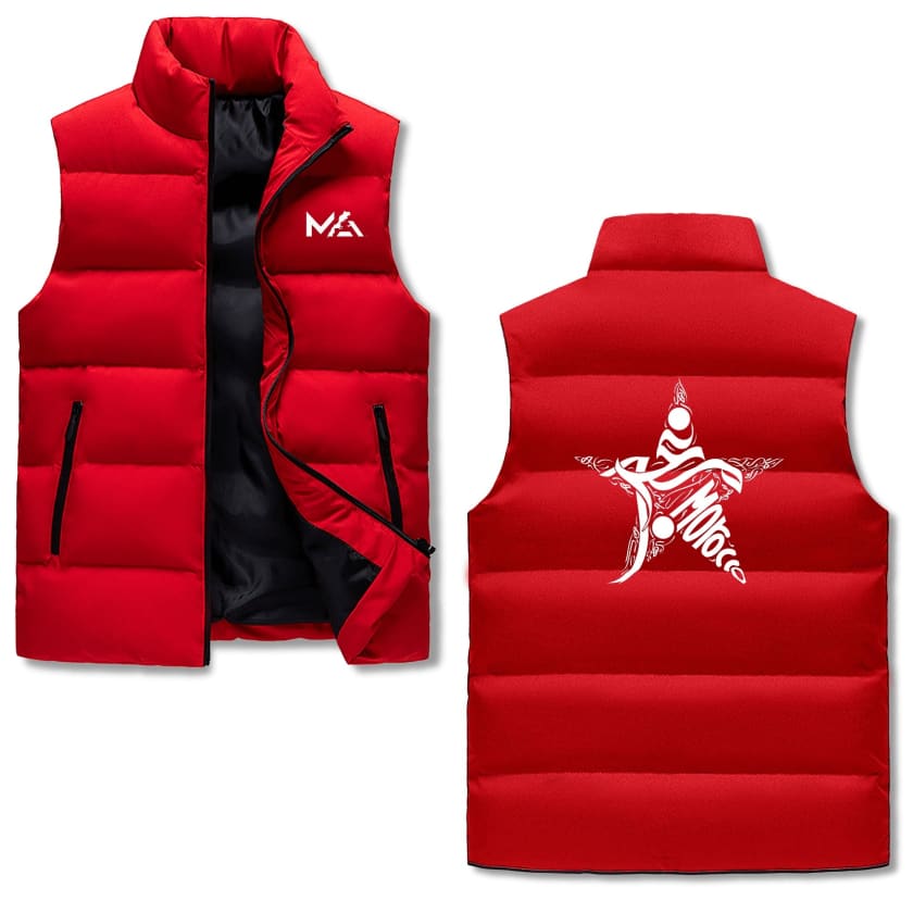 Gilet à capuche sans manche matelassé Design Maroc logo MA