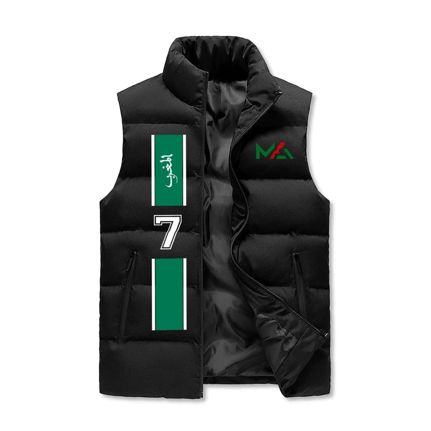 Gilet polaire veste sans manche design Maillot Maroc foot