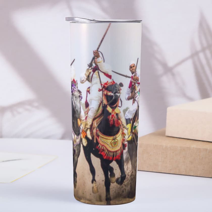 Gobelet Tbourida Fantasia Maroc en acier inoxydable