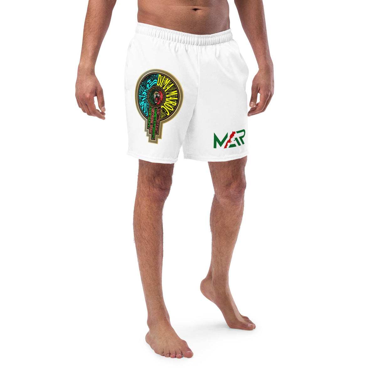 Maillot de bain blanc dima Maroc logo fédération inspi homme