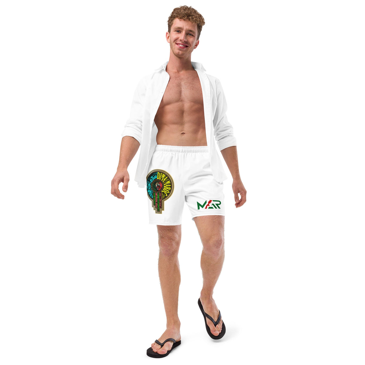 Maillot de bain blanc dima Maroc logo fédération inspi homme