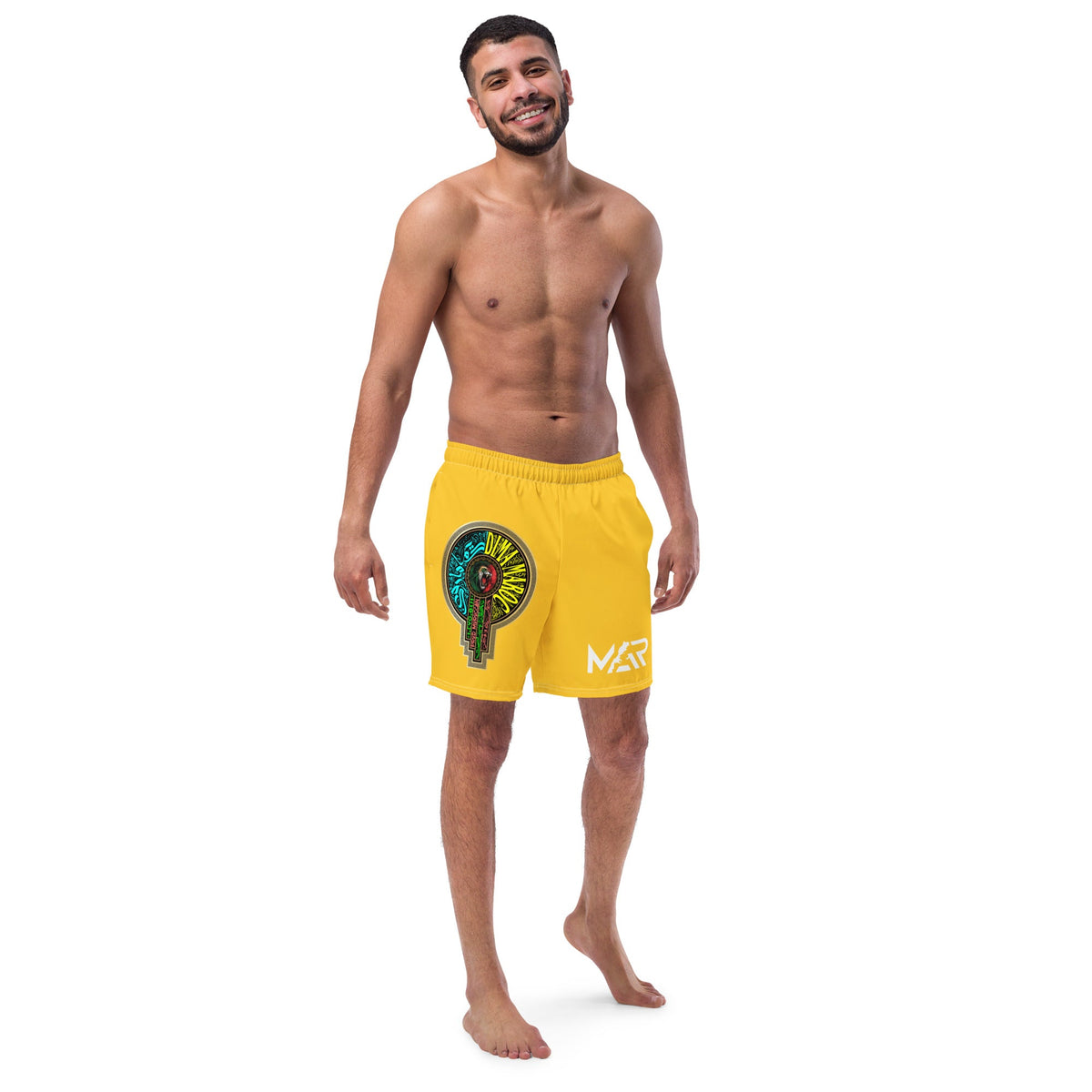 Maillot de bain jaune dima Maroc logo fédération homme
