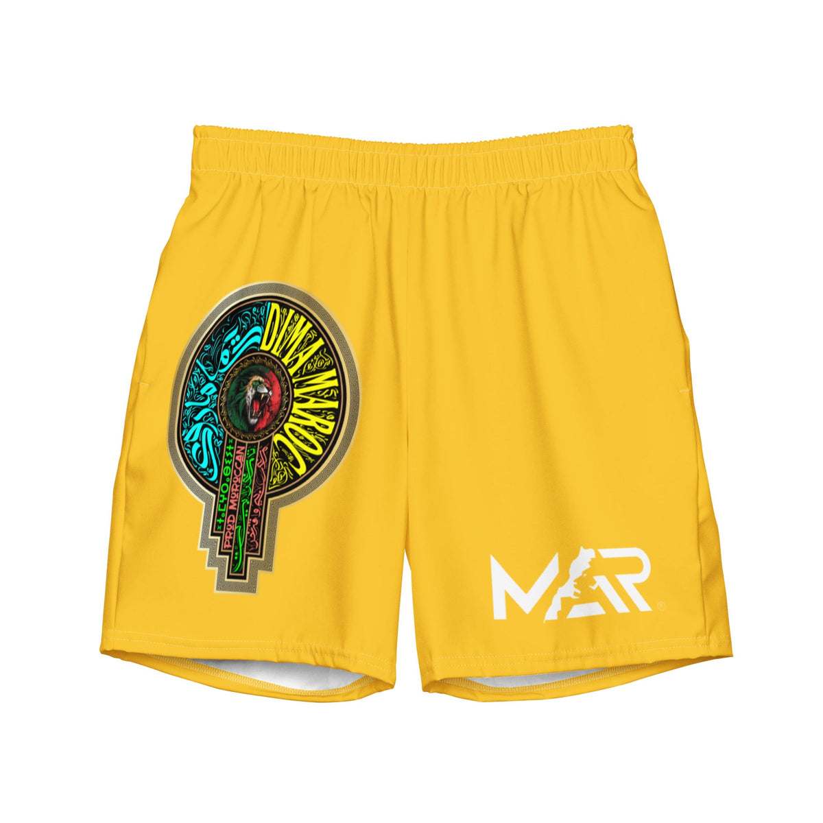 Maillot de bain jaune dima Maroc logo fédération homme