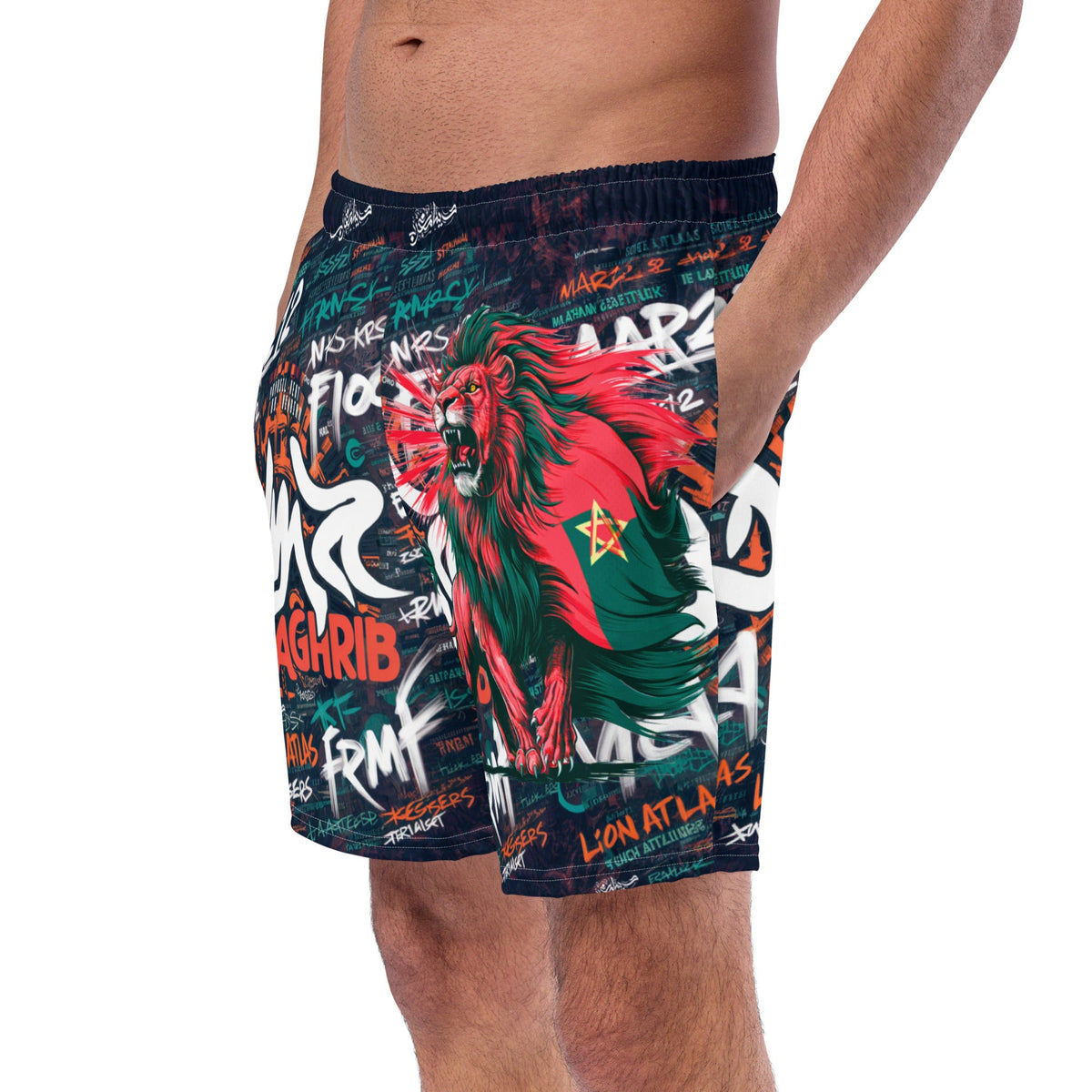 Maillot de bain LION DRAPEAU MAROC homme