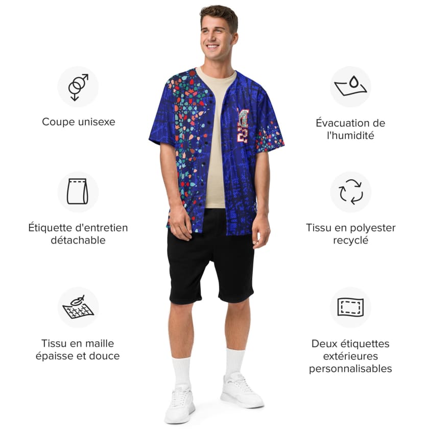 Maillot de baseball Motif zellige Marocain