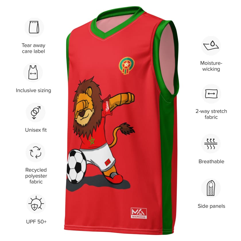 Maillot de basket Maroc Débardeur Foot Maroc Lion de l’Atlas