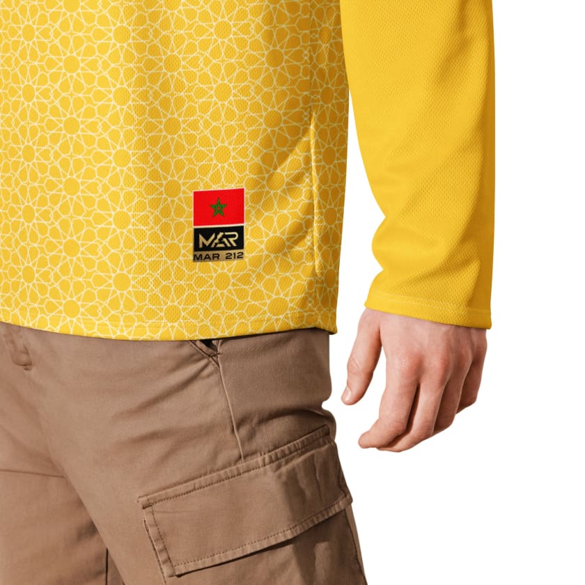 Maillot de foot manche longue MAROC jaune