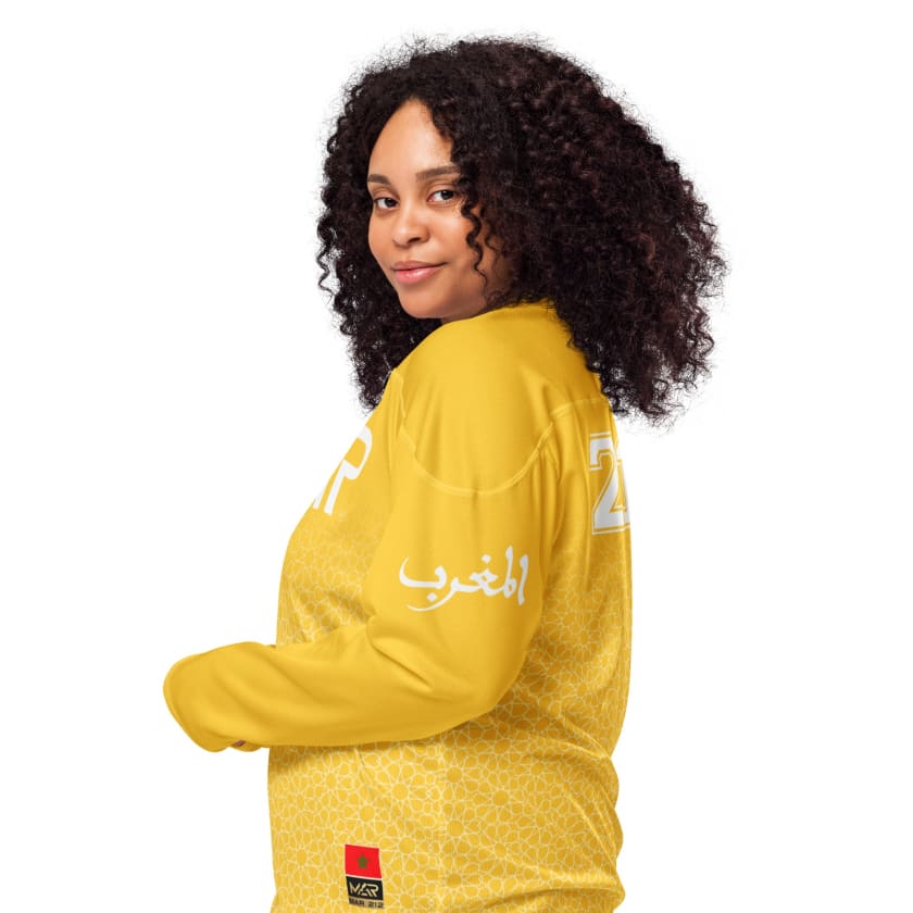Maillot de foot manche longue MAROC jaune