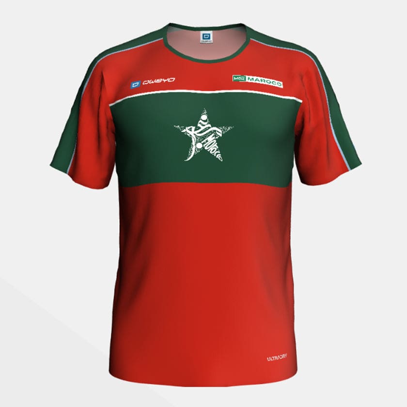 Maillot de running Maroc manches courtes