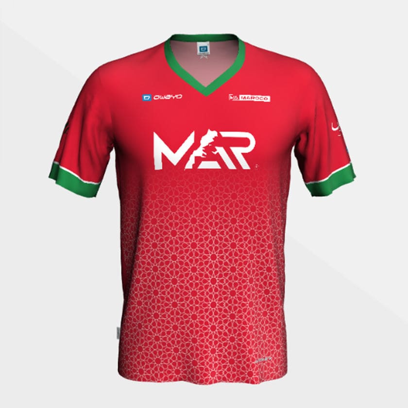Maillot MAR Football Maroc entraînement design Soft Zellige