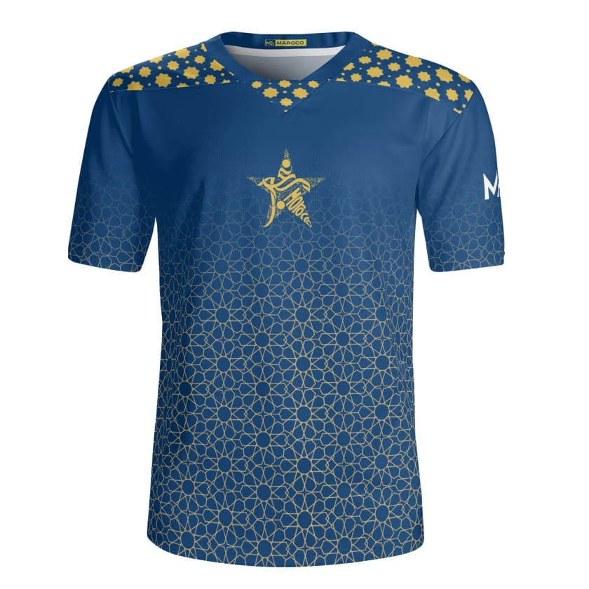 Maillot Maroc CAN 2024 Bleu Collection Mosaïque By Maroco