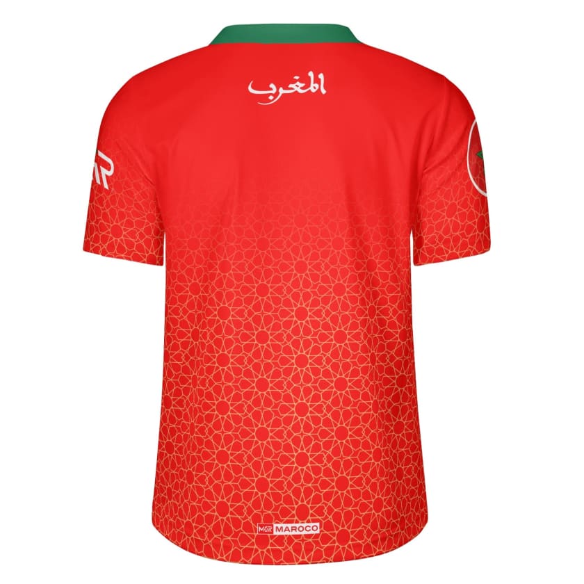 Maillot Maroc CAN 2024 Rouge Gold Collection Mosaïque