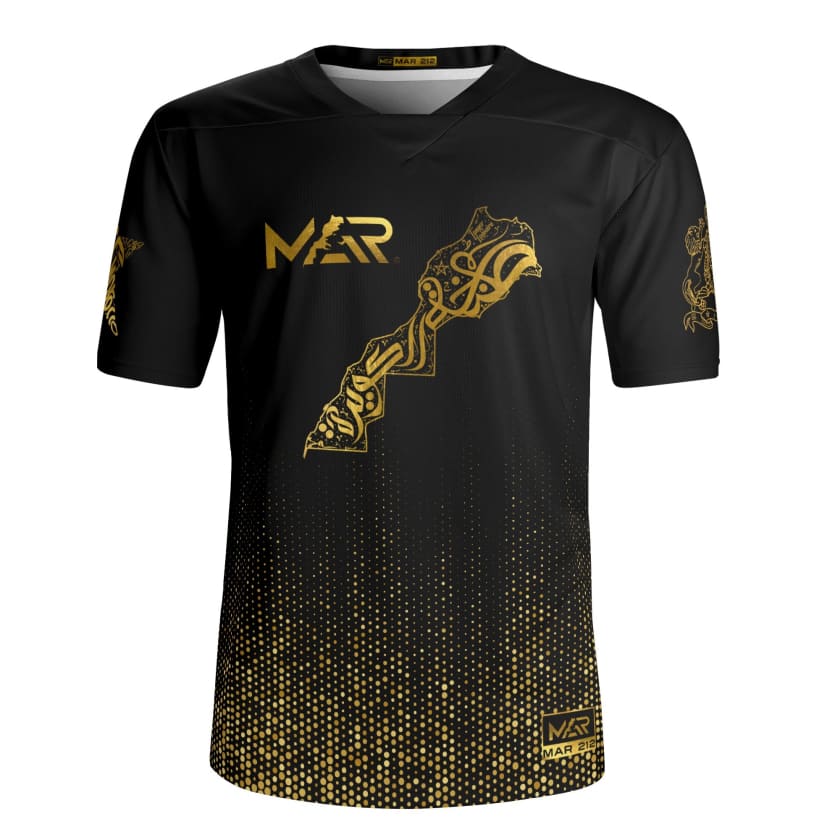 Maillot Maroc Carte Géo Complète Édition Full Gold