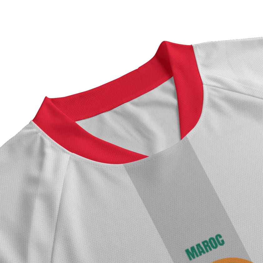 Maillot Maroc Foot Blanc à manches courtes