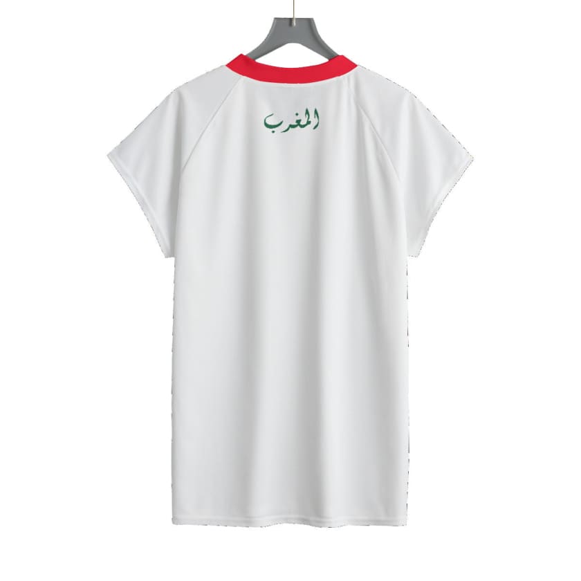 Maillot Maroc Foot Blanc à manches courtes