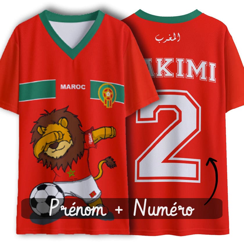 Maillot Maroc Foot Enfant Domicile 2022 Coupe du Monde Qatar